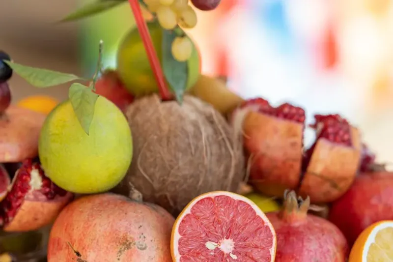Fresh fruit arranged on a table